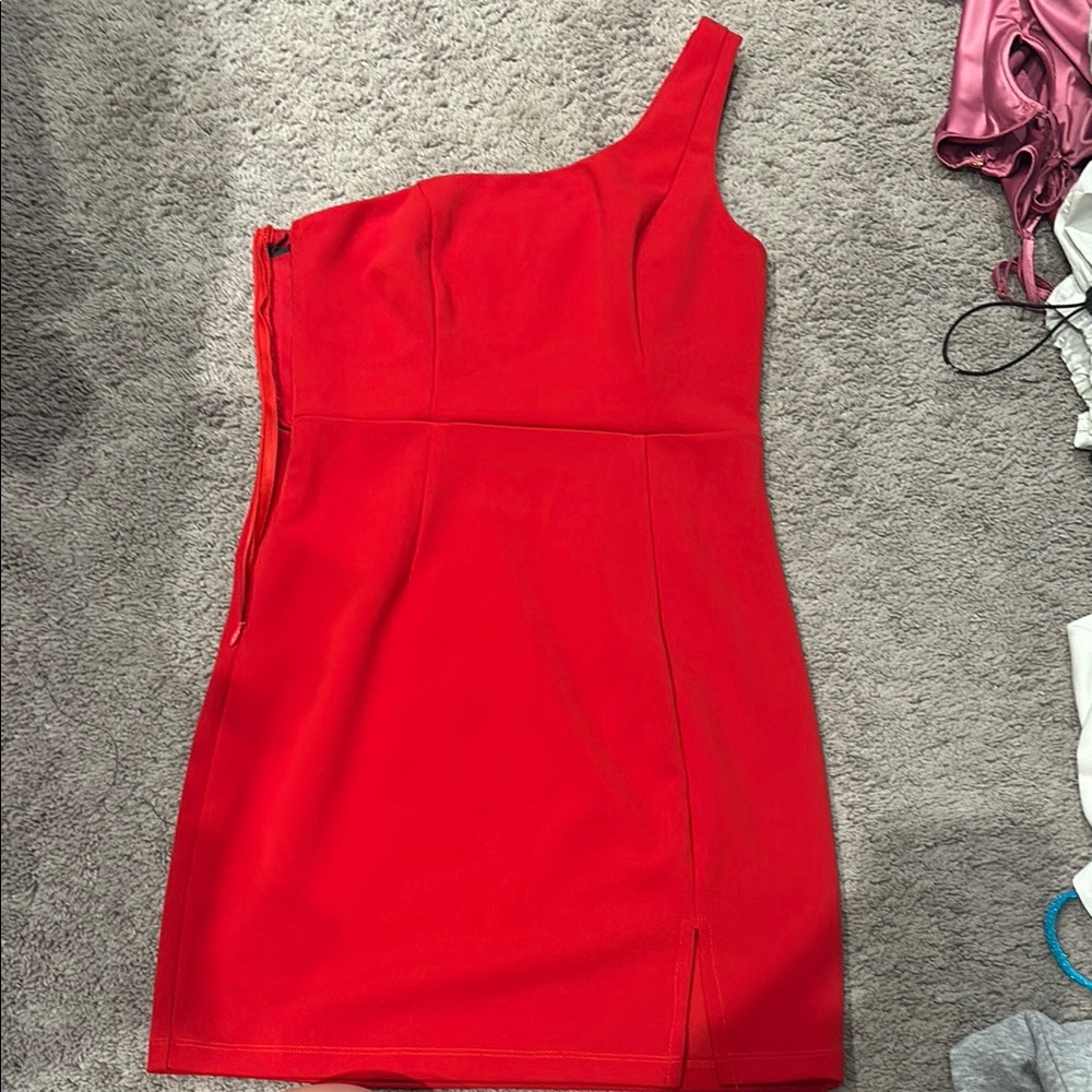 Hello Molly Red Asymmetrical Bodycon Dress
